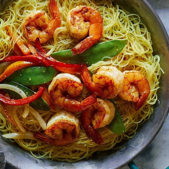 Singapore Noodles with Shrimp