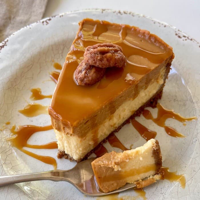 Dulce de Leche Cheesecake with a Maria Cookie Crust.
